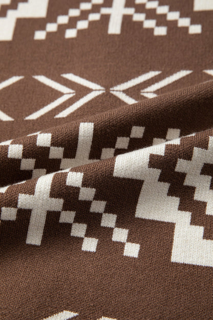 Southwestern Aztec Buttoned Sweater Vest