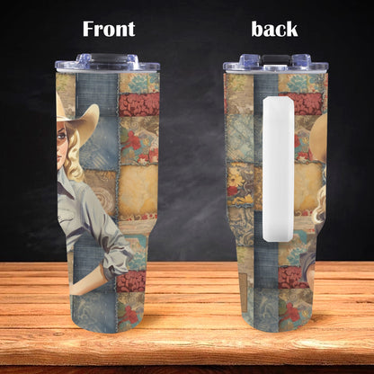 Stockyards Cowgirl Patchwork 40 oz Tumbler