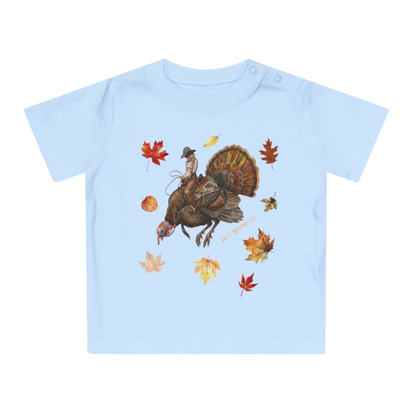 Turkey Puncher Baby T-Shirt (100% Organic Cotton Except Heather Colors)