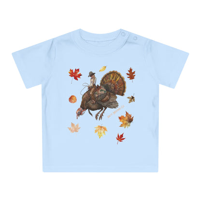 Turkey Puncher Baby T-Shirt (100% Organic Cotton Except Heather Colors)