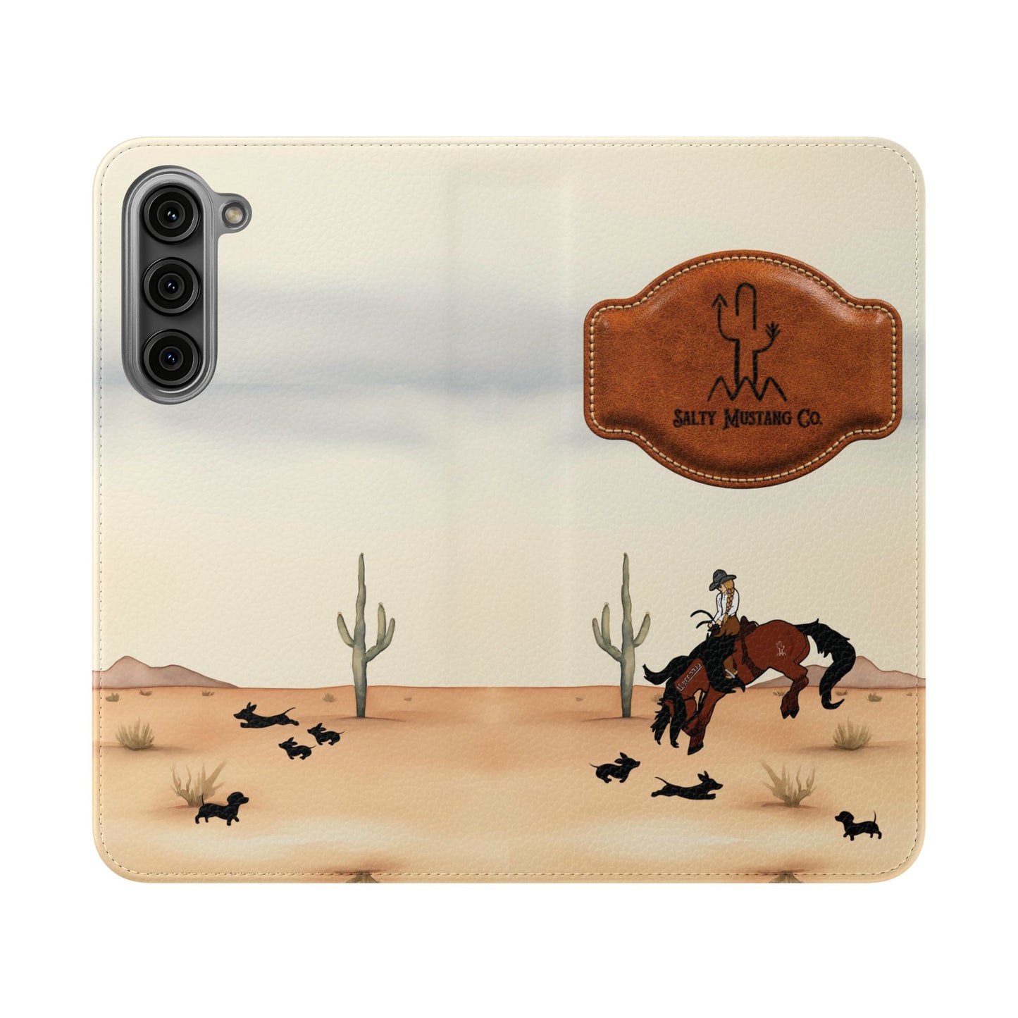 Salty Mustang Co. Lady Puncher Flip Wallet Phone Case (Samsung & iPhone)