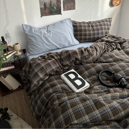 Preppy Plaid Brown Bedding Set