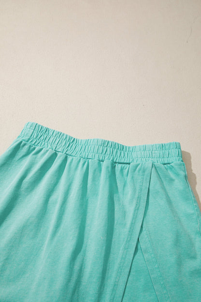 Mineral Wash V-Neck Tee & Skort Set