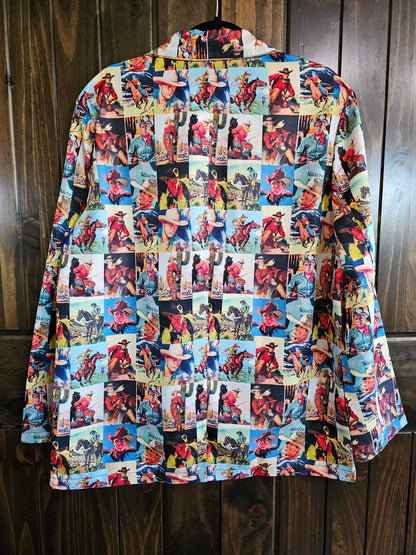 Baha Ranch Cowboy Collage Women's Western Blazer
