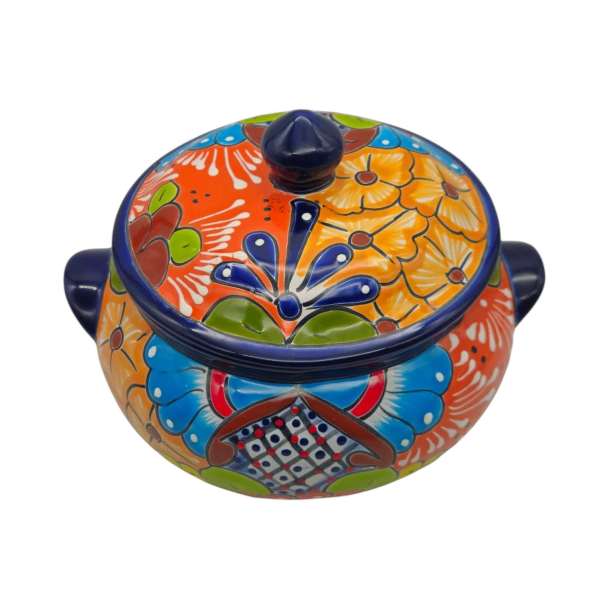 Talavera Cazuela Pot w/ Lid | Mexican Ceramic Soup Pot
