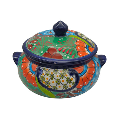 Talavera Cazuela Pot w/ Lid | Mexican Ceramic Soup Pot