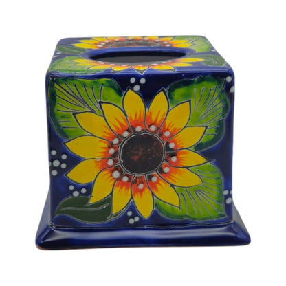 Talavera Tissue Box Cover | Sunflower Design