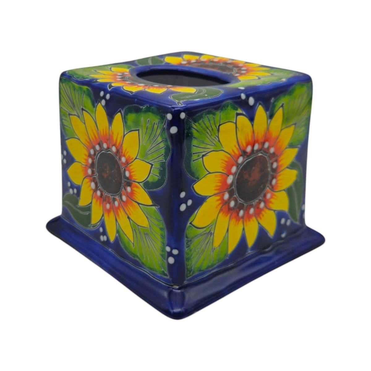 Talavera Tissue Box Cover | Sunflower Design