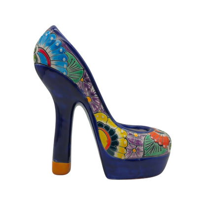 Talavera High Heel Statue | Multicolor Floral Design