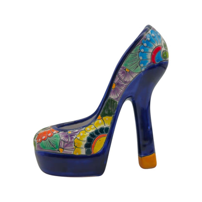 Talavera High Heel Statue | Multicolor Floral Design