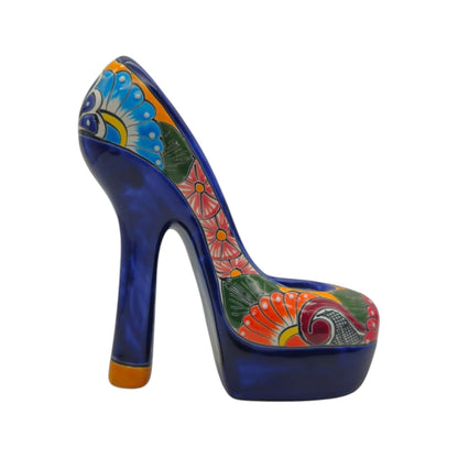 Talavera High Heel Statue | Multicolor Floral Design