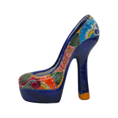 Talavera High Heel Statue | Multicolor Floral Design