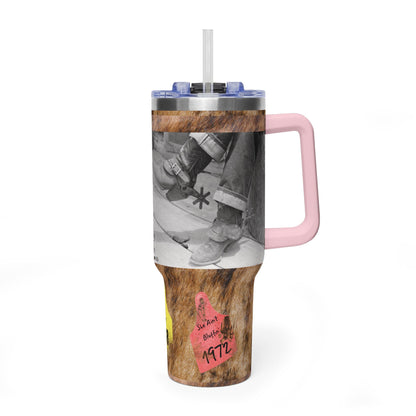 Vintage Soda Break Spurs & Ear Tags Vacuum Thermal Tumbler, 40oz