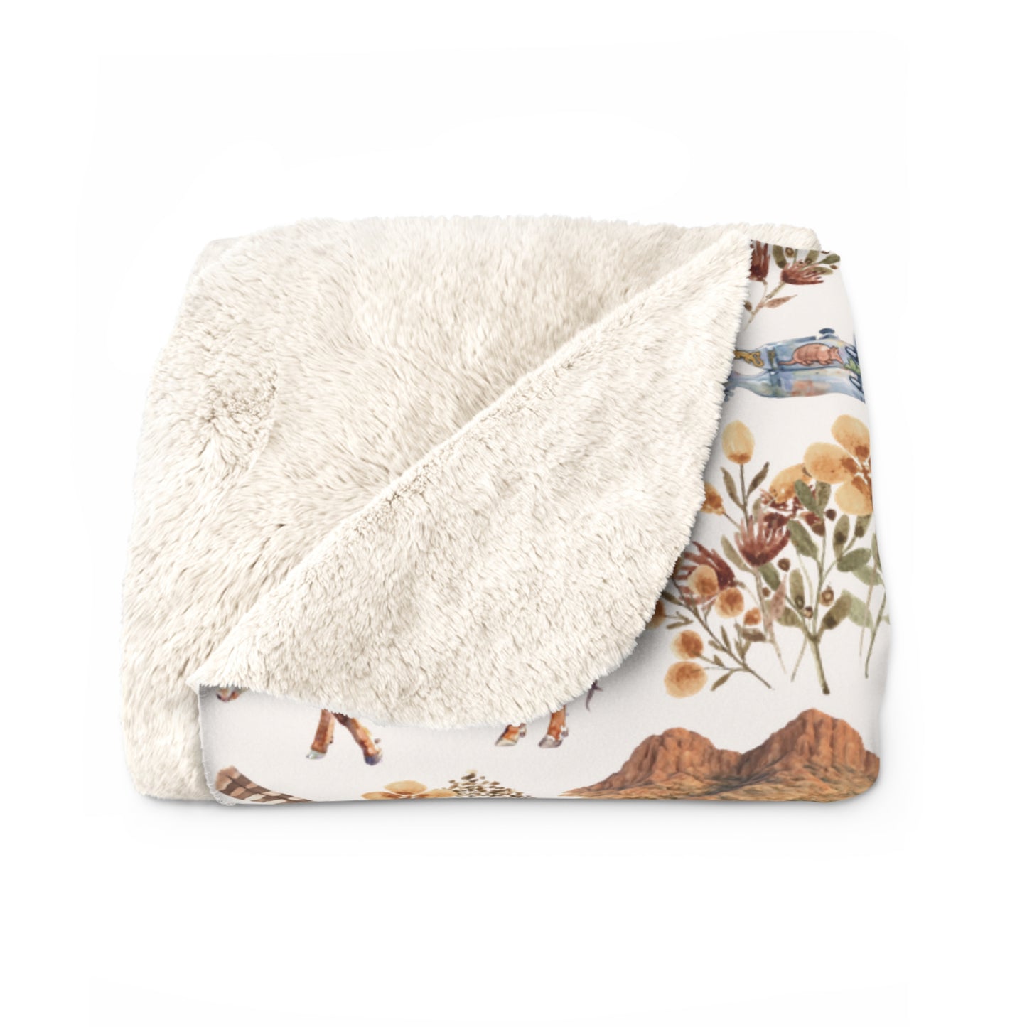 Armadillo Rodeo Sherpa Fleece Blanket
