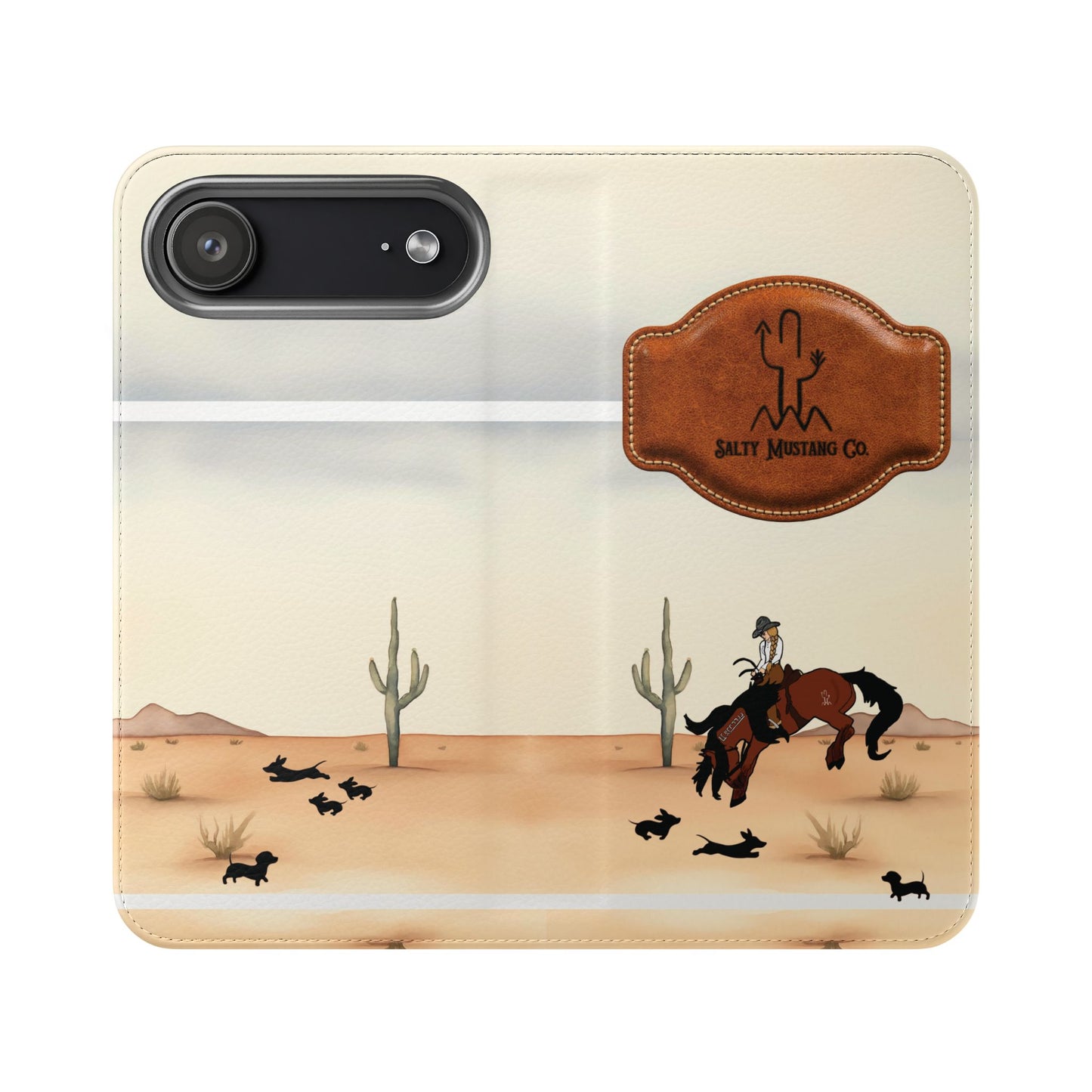 Salty Mustang Co. Lady Puncher Flip Wallet Phone Case (Samsung & iPhone)