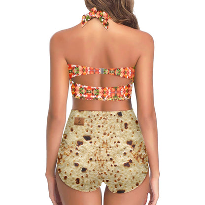 Tortilla, Pico & Lime Halter Neck Bikini Swimsuit