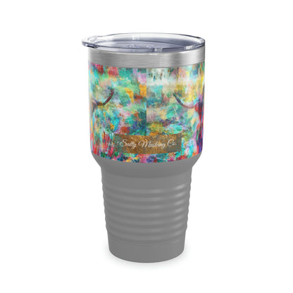 Salty Mustang Co. Highland Cow Multi-Color Ringneck Tumbler, 30oz