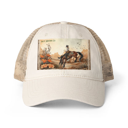 Canyon Flower Women's Washed Mesh-Back Cap With Concealed Ponytail Opening