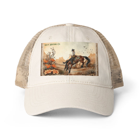 Canyon Flower Women's Washed Mesh-Back Cap With Concealed Ponytail Opening
