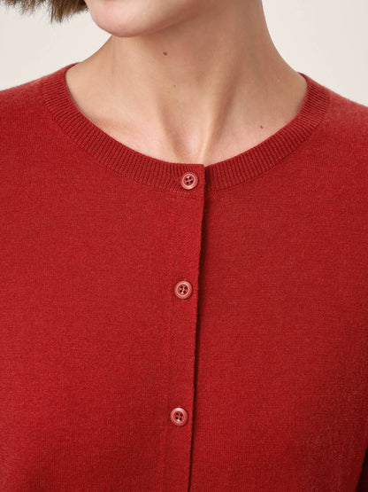 100% Extra-Fine Merino Wool Buttoned Knit Cardigan CAYLA