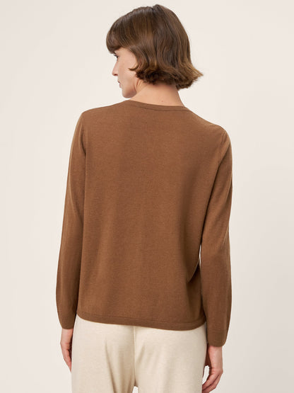 100% Extra-Fine Merino Wool Buttoned Knit Cardigan CAYLA