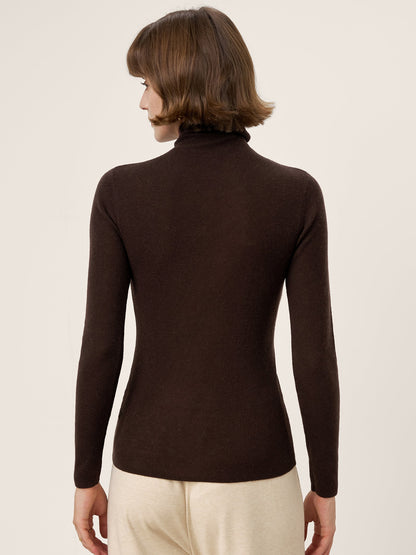 100% Extra-Fine Merino Wool Turtleneck Knit Sweater JOLENE