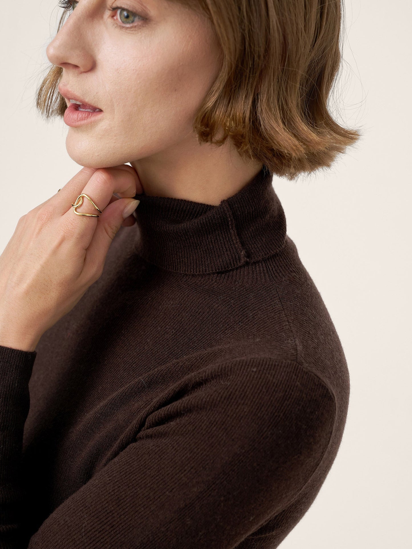 100% Extra-Fine Merino Wool Turtleneck Knit Sweater JOLENE