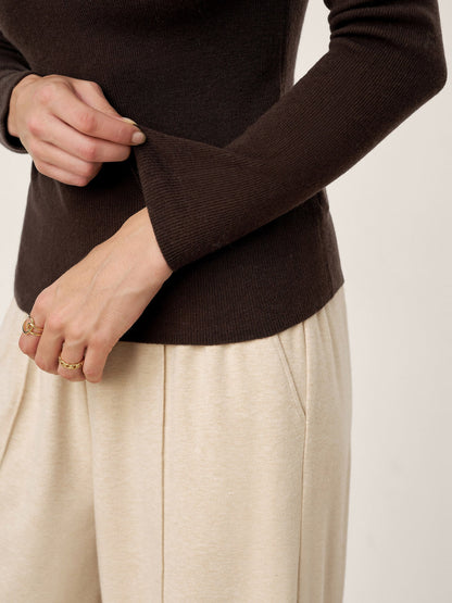 100% Extra-Fine Merino Wool Turtleneck Knit Sweater JOLENE