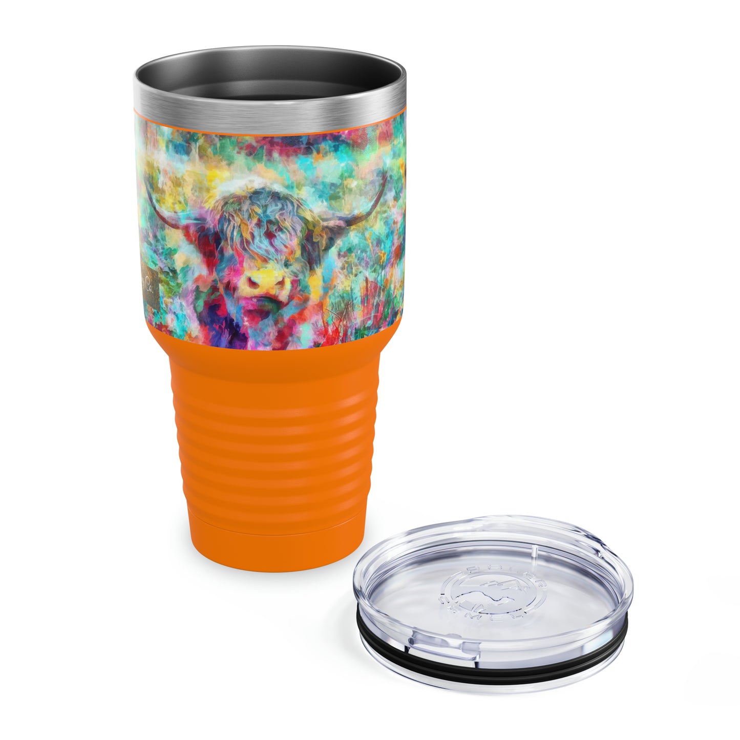 Salty Mustang Co. Highland Cow Multi-Color Ringneck Tumbler, 30oz