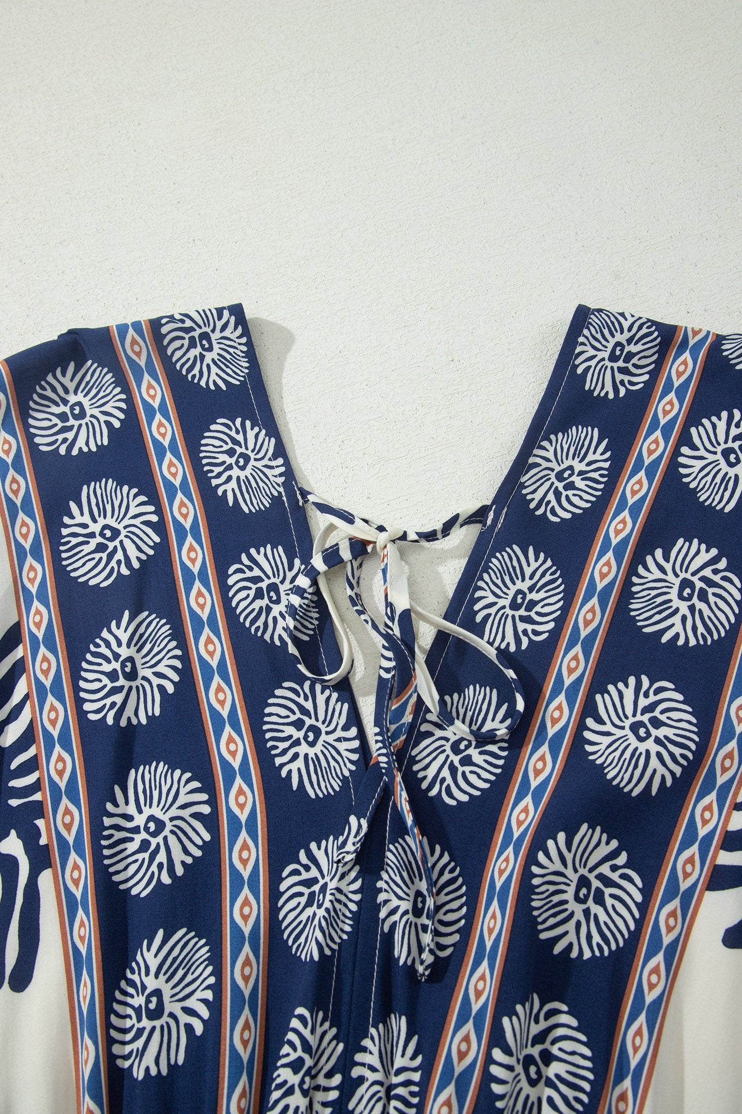 Boho Floral Patchwork V-Neck Dolman Maxi Dress