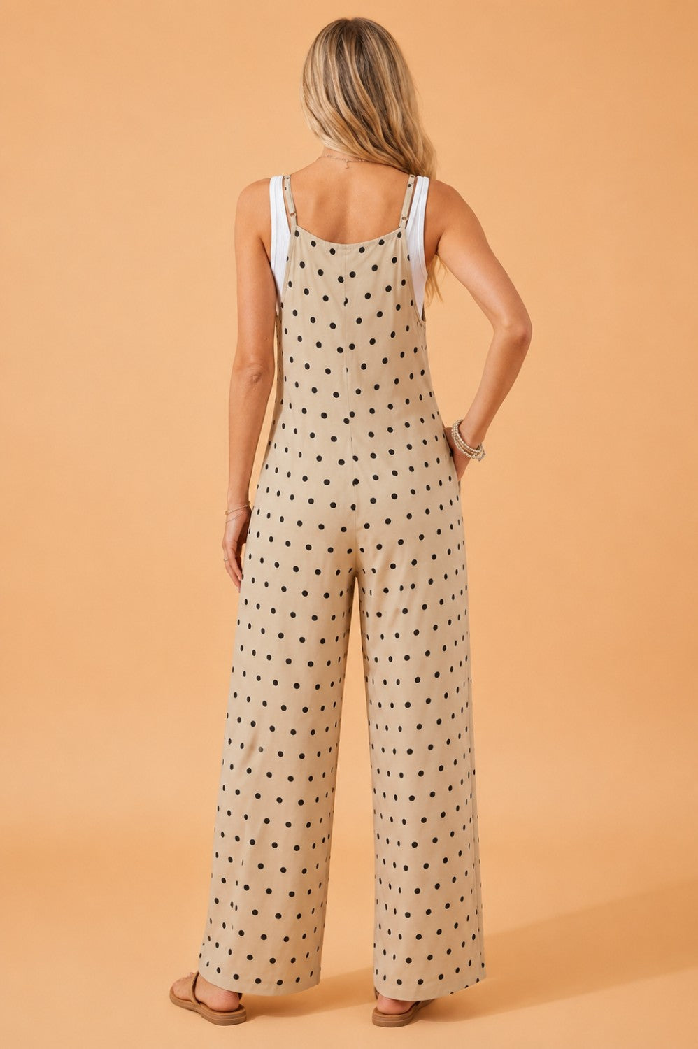 Polka Dot & Floral Spaghetti Strap Jumpsuit