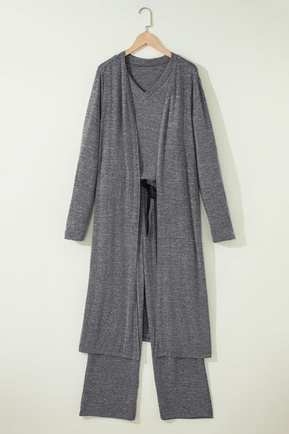 Duster Cardigan T-Shirt & Pants Lounge Set