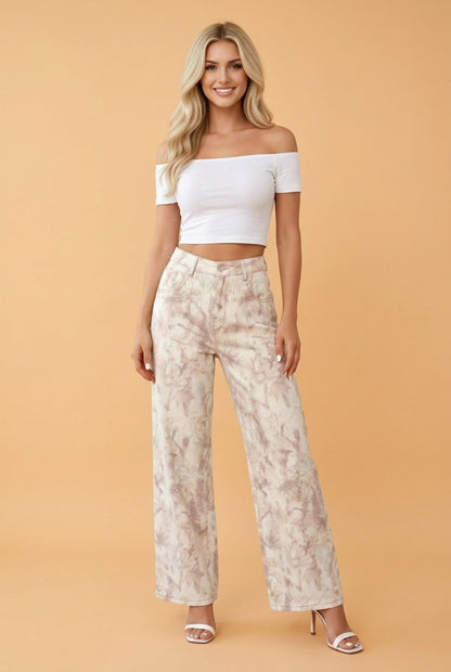 Camo Tummy Control Denim Wide Leg Jeans