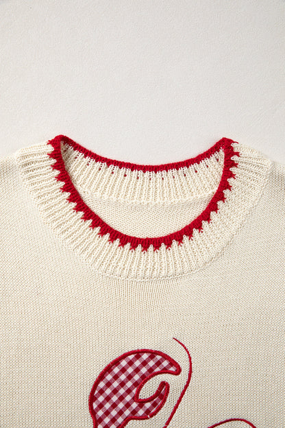 Gingham Plaid Crawfish Sleeveless Sweater Top