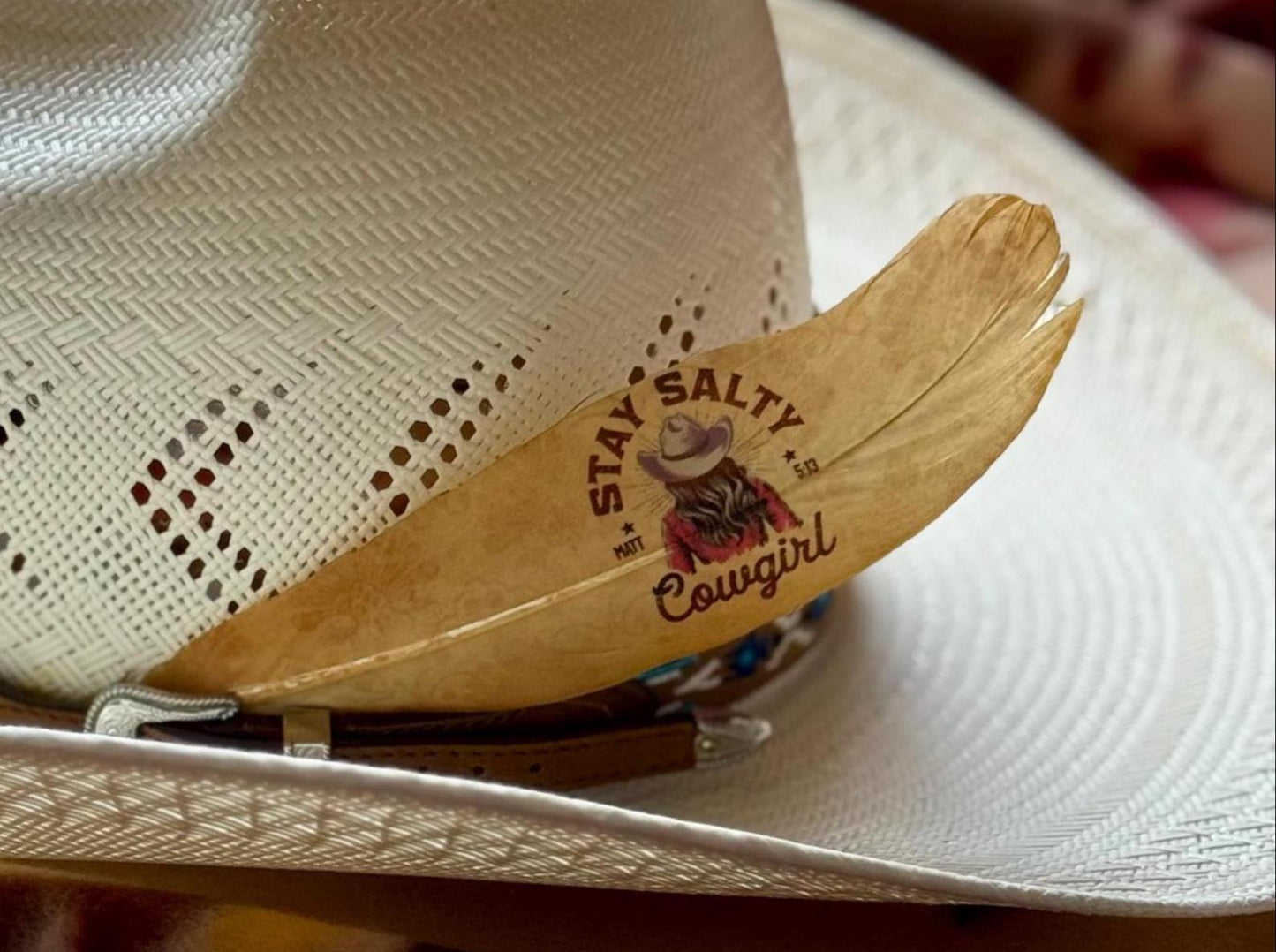 Stay Salty Cowgirl Western Hat Feather