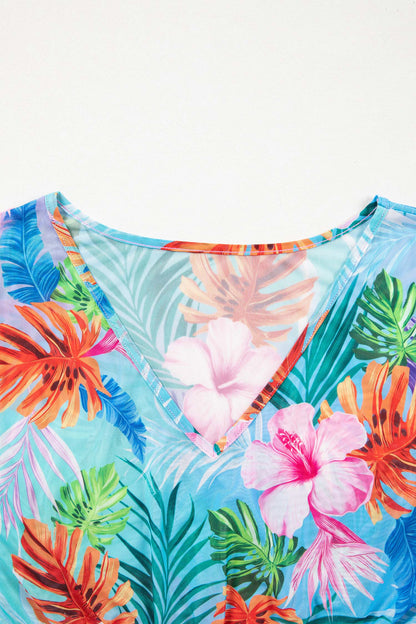 Tropical Semi-Sheer Beach Cover Up Dress