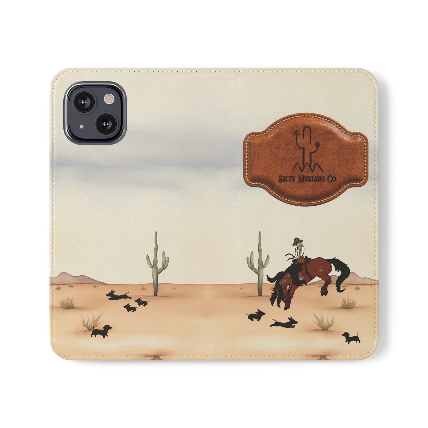 Salty Mustang Co. Lady Puncher Flip Wallet Phone Case (Samsung & iPhone)
