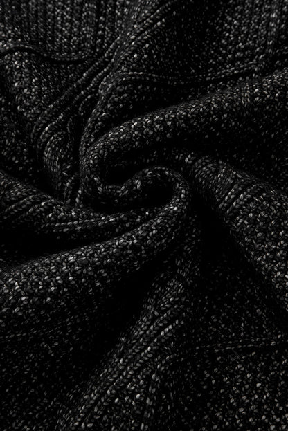 Solid Cable Knit Drop Shoulder Sweater Dress