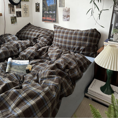Preppy Plaid Brown Bedding Set