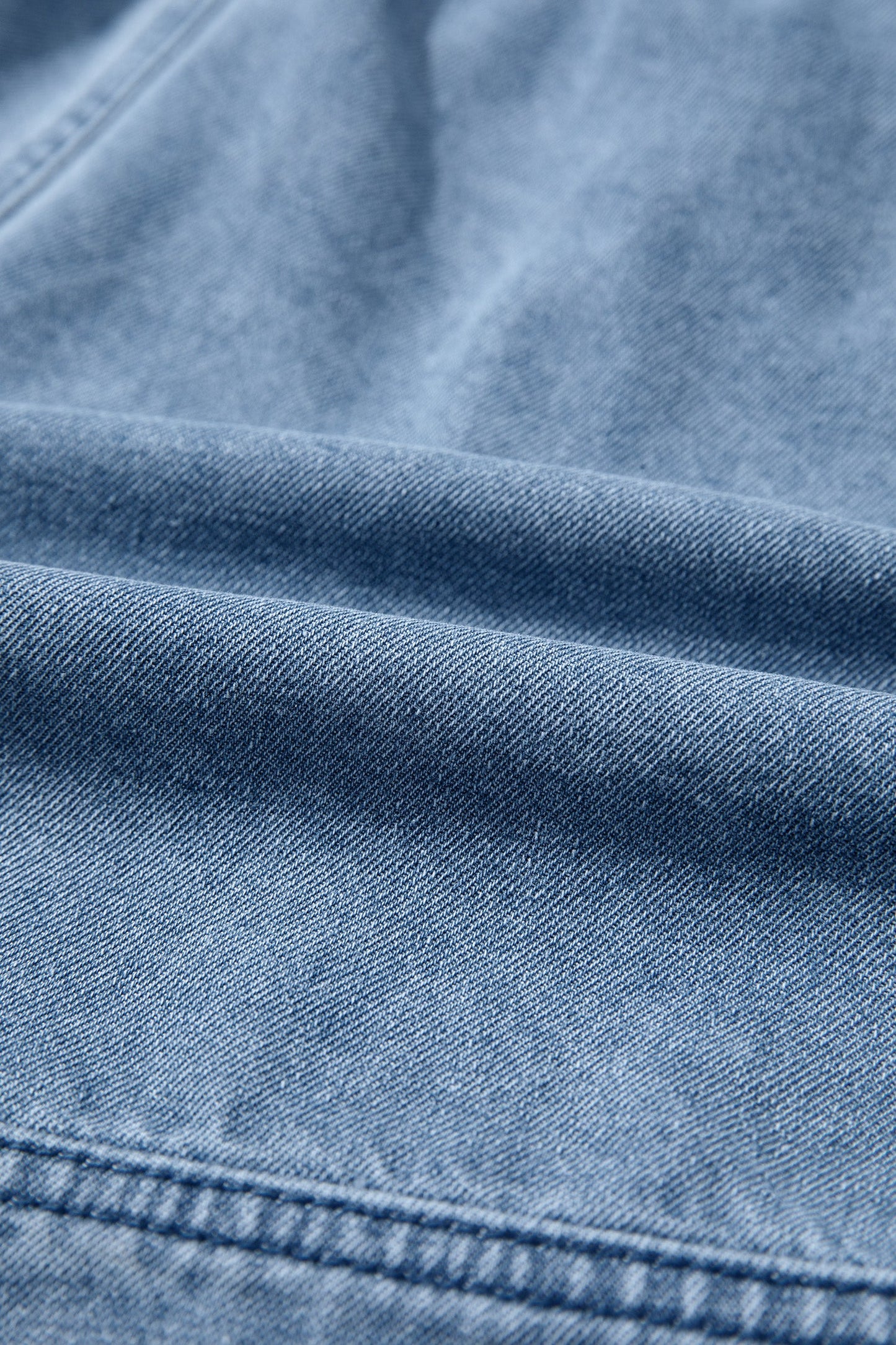Solid Denim Smocked Elastic Waist Shorts