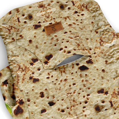 Tortilla Print with Lime Fashion Dog Zip-Up Hoodie