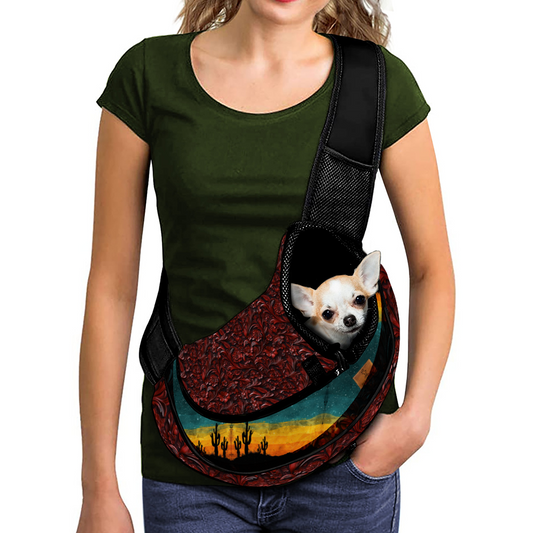 Red Leather Desert Pet Sling Crossbody Carrier