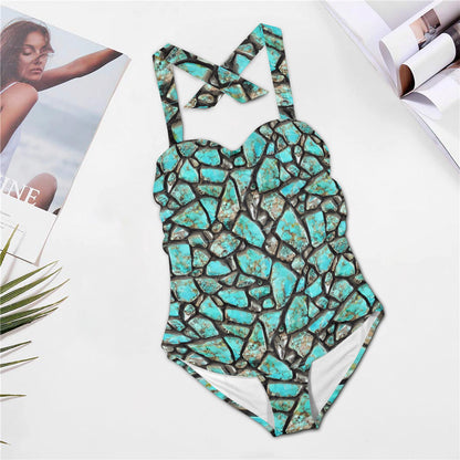 Kingman Turquoise Halter Neck Swimsuit
