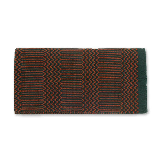 1340-12 Double Weave 32x64 Acrylic Blend Saddle Blanket Hunter Green And Rust