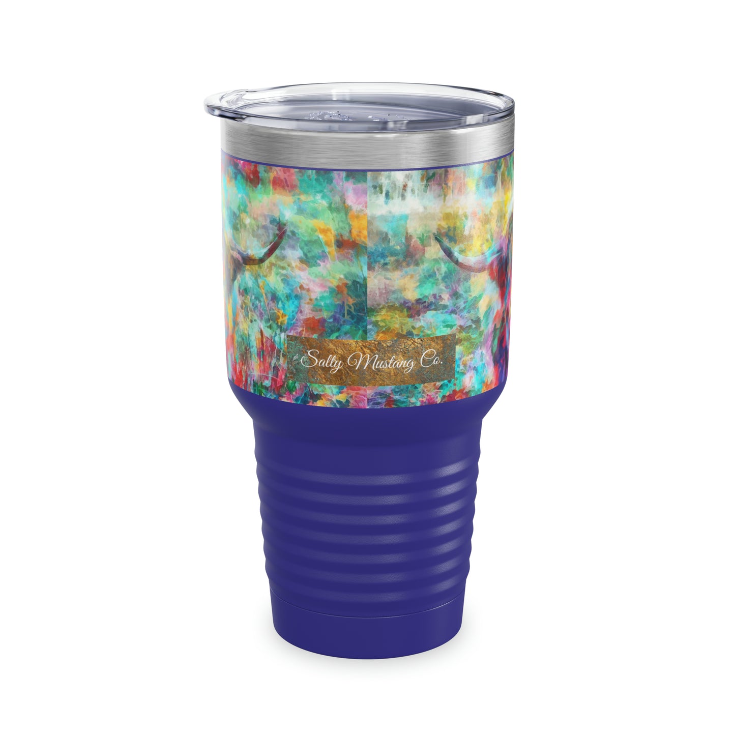 Salty Mustang Co. Highland Cow Multi-Color Ringneck Tumbler, 30oz