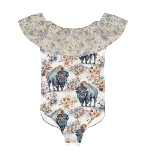 Buffalo Rose Flounce One Piece Swimsuit
