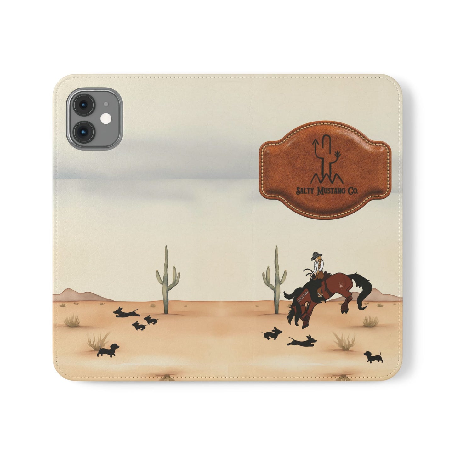 Salty Mustang Co. Lady Puncher Flip Wallet Phone Case (Samsung & iPhone)