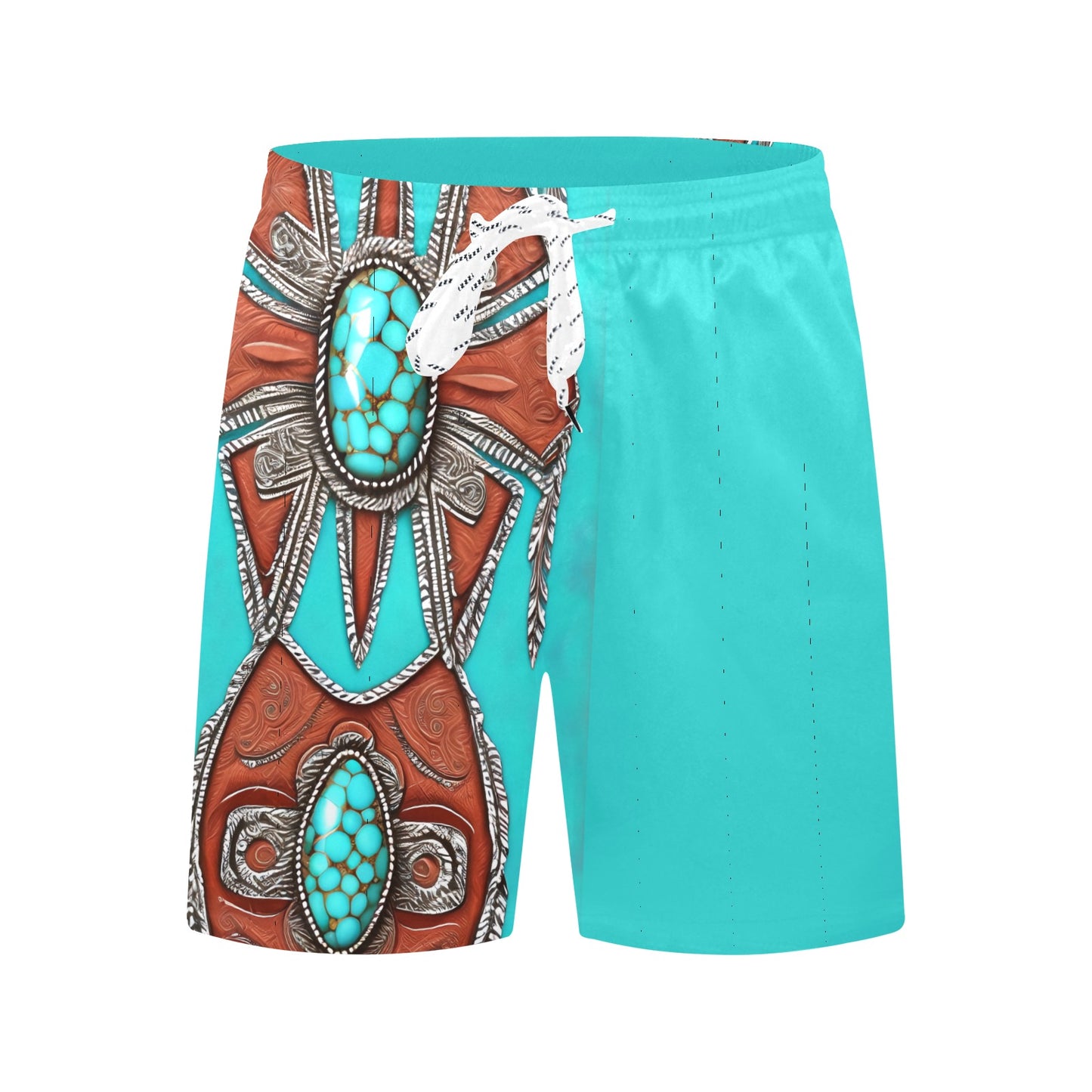 Native Jewels Mid-Length Beach Shorts