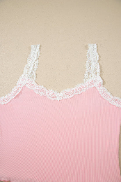 Floral Ribbed Crop Top & Shorts Lounge Set