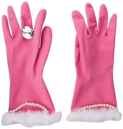 🧤 "Pink and Pearly" Glam Gloves – Fancy Dish Duty with Attitude